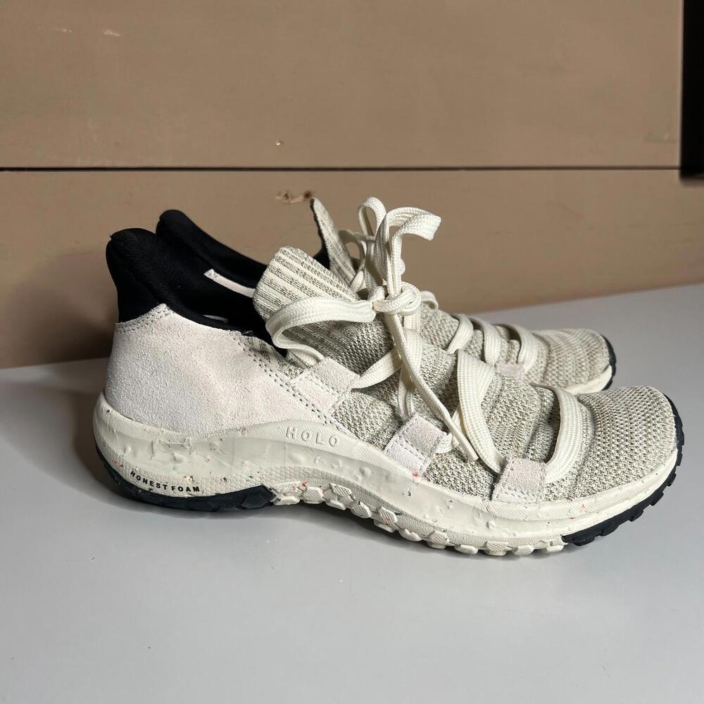 HOLO Eco Knit Sneakers Women US 8.5 Cream White Honest Foam Casual Shoes